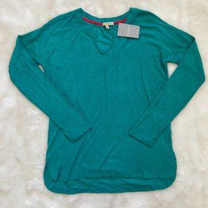 Anthropologie Bordeaux Turquoise Long Sleeve Top NWT